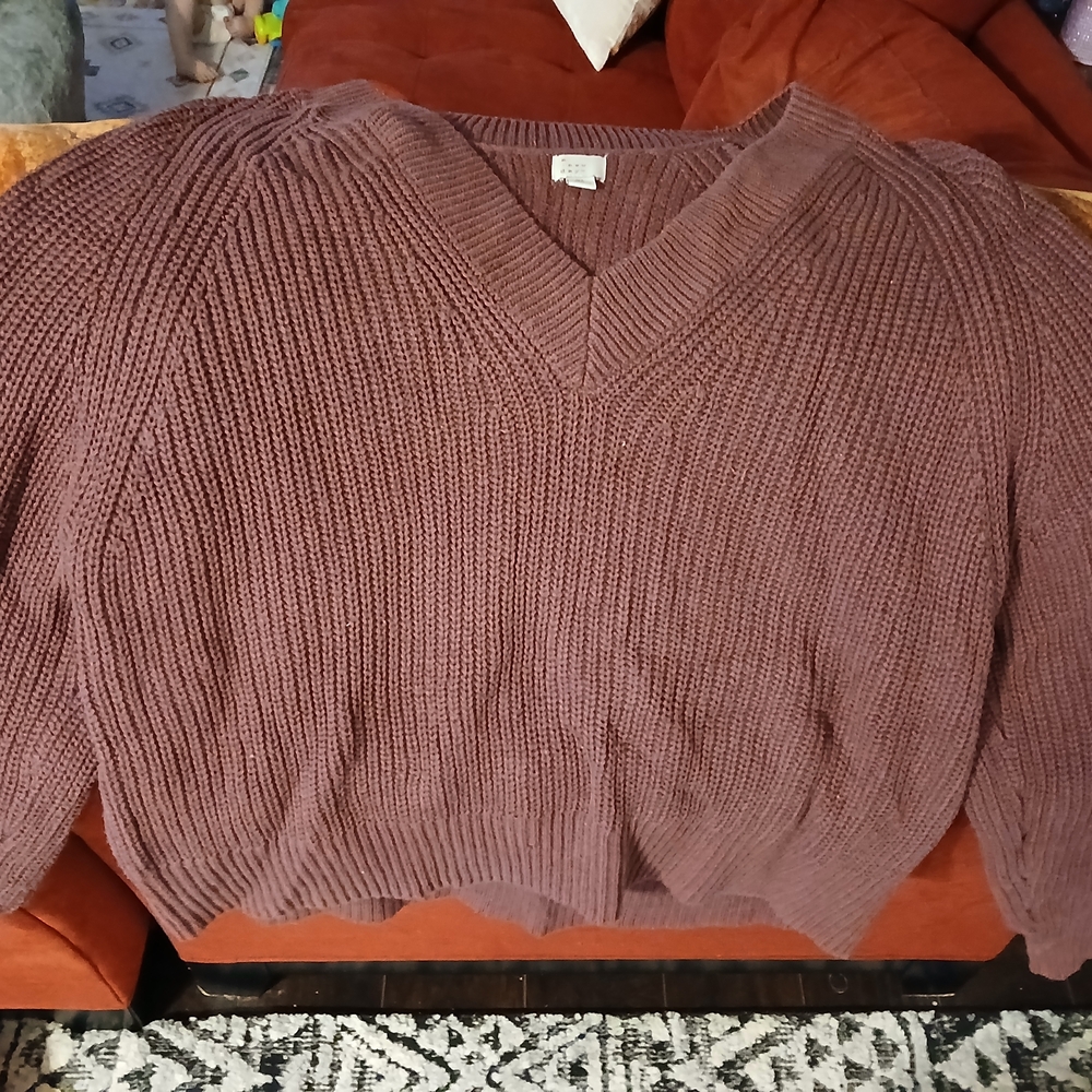 a new day Plum Knit Sweater